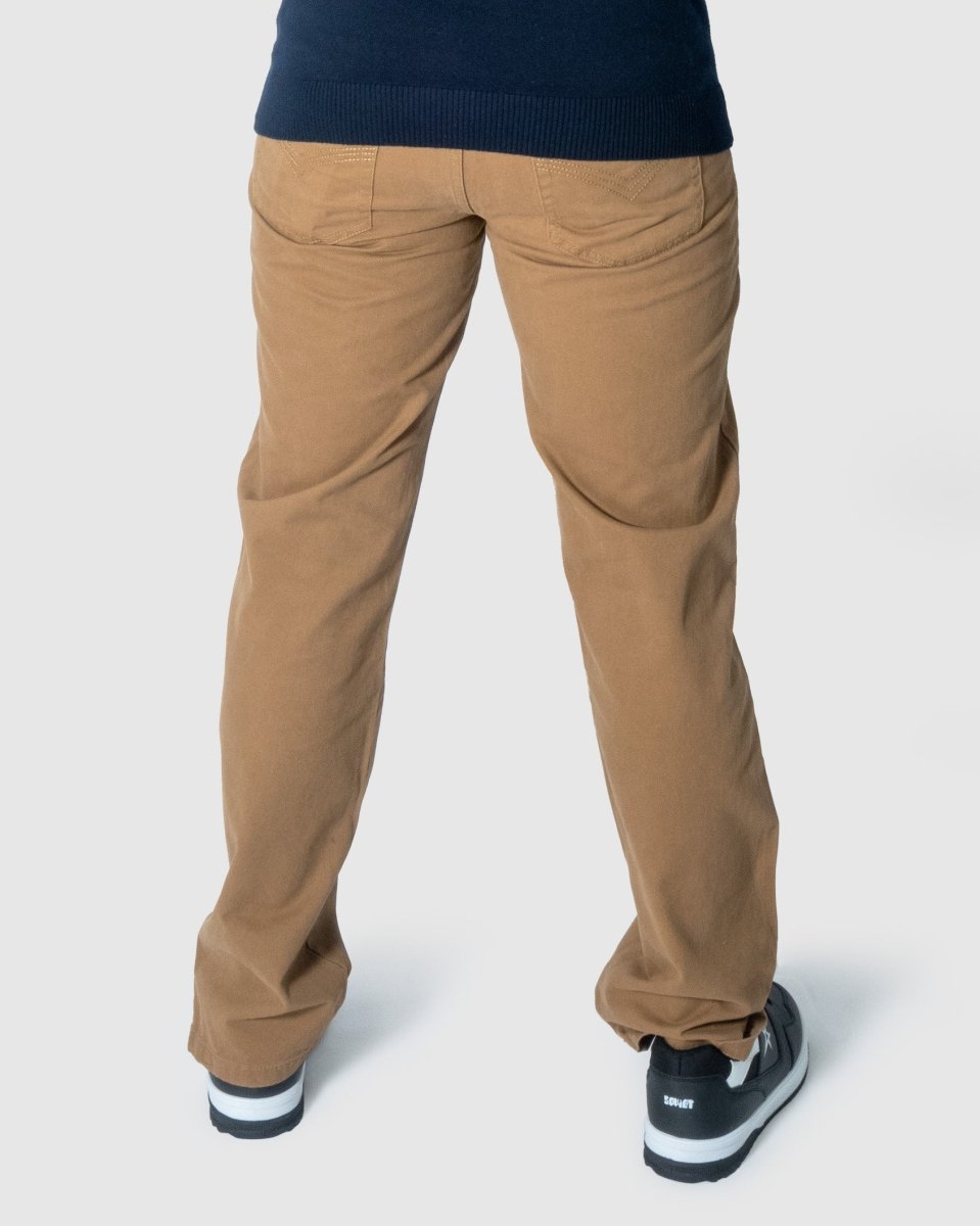 Soviet Voyager 2 No5 Khaki men's jeans with classic fit and durable denim, featuring five-pocket style and straight leg design.