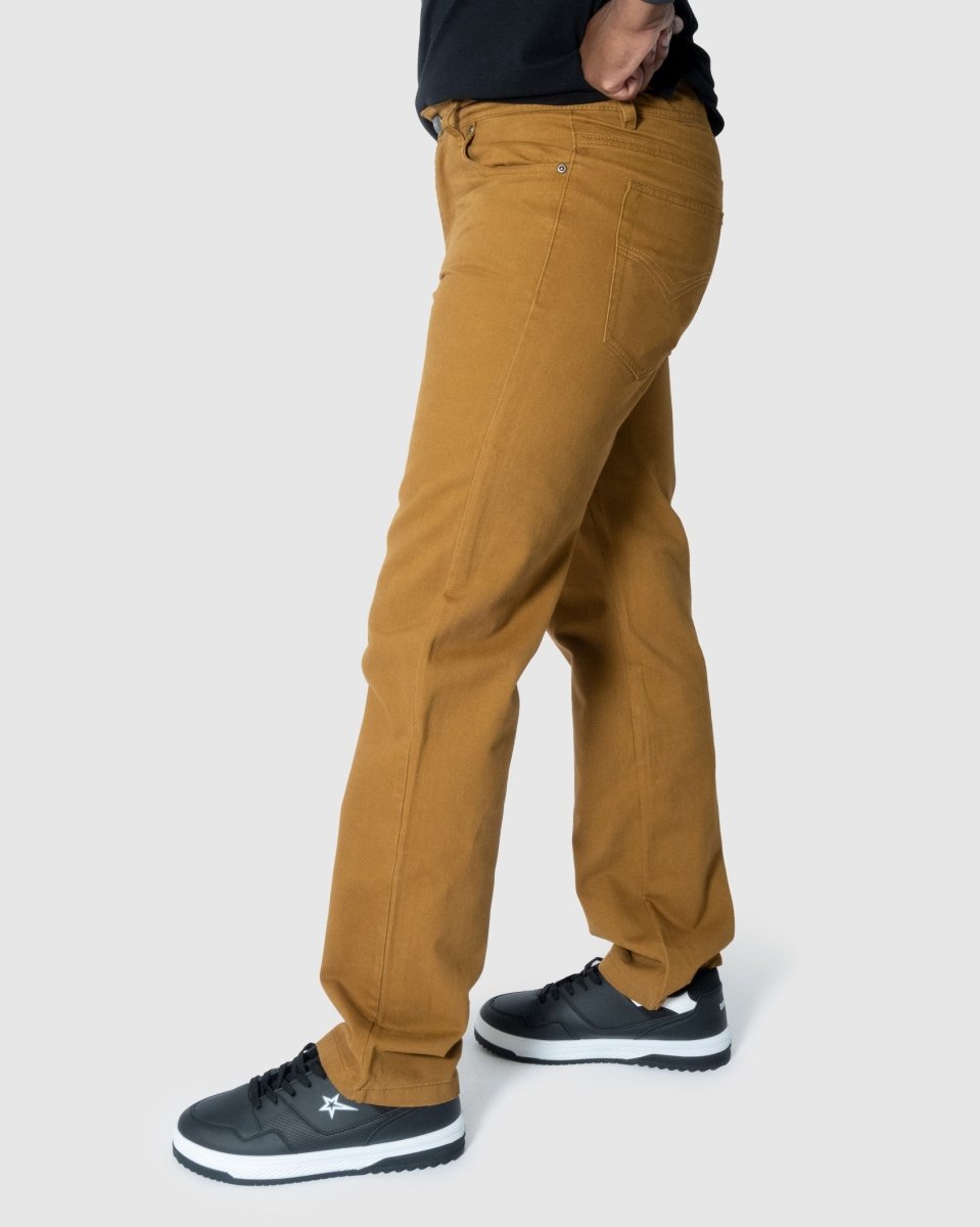 Soviet Voyager 2 No5 Mustard men's jeans in a durable denim fabric, featuring a classic fit and stylish mustard color.