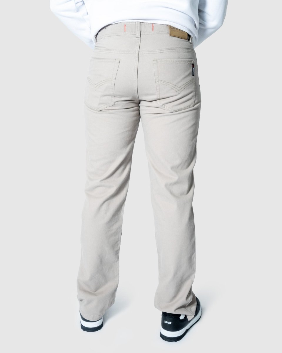 Soviet Voyager 2 No5 Stone men's jeans with distressed denim and classic fit, featuring a stone wash finish and modern style.