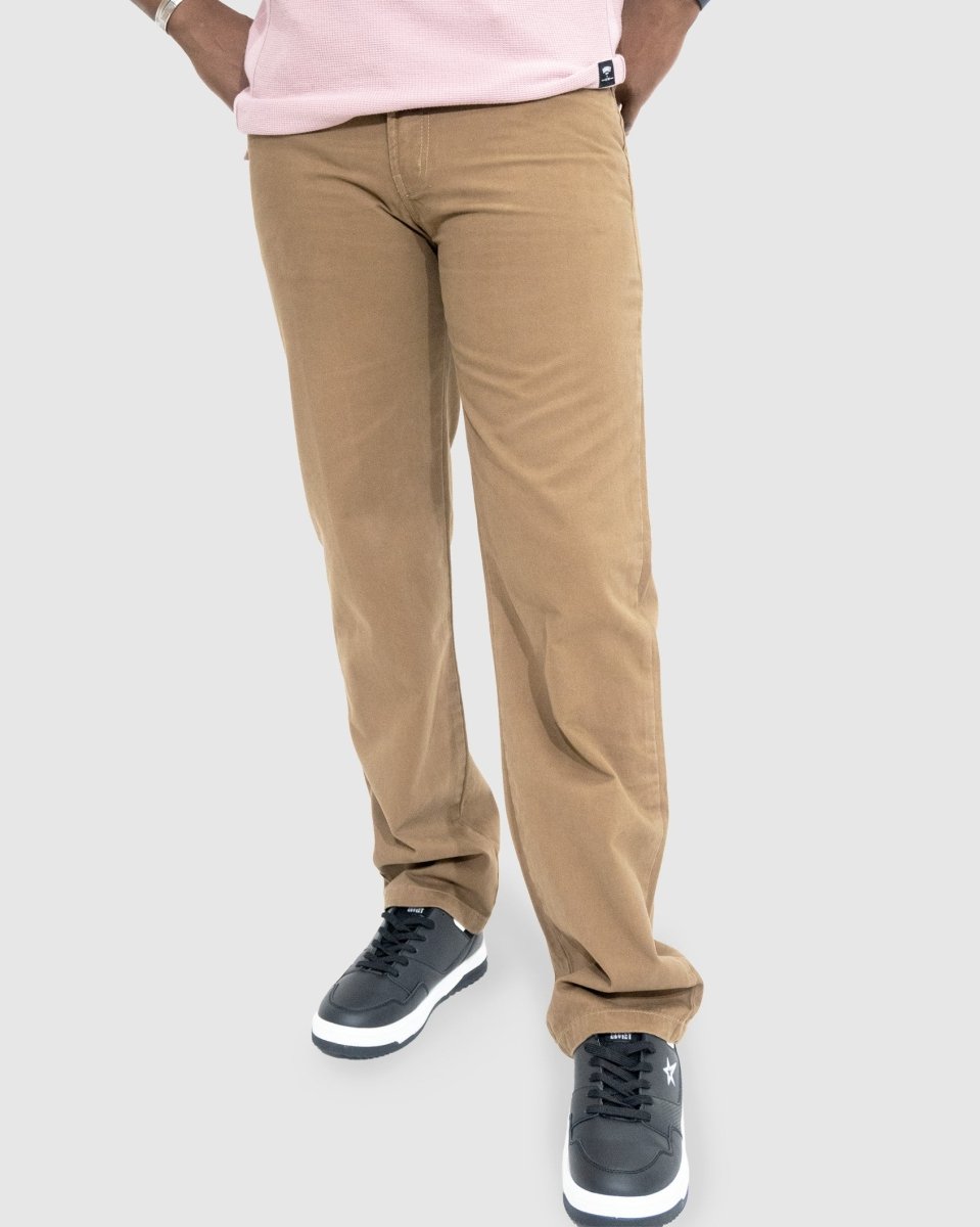 Soviet Voyager 2 No5 Tobacco men's jeans showing classic denim fabric and slim fit design by Soviet brand.