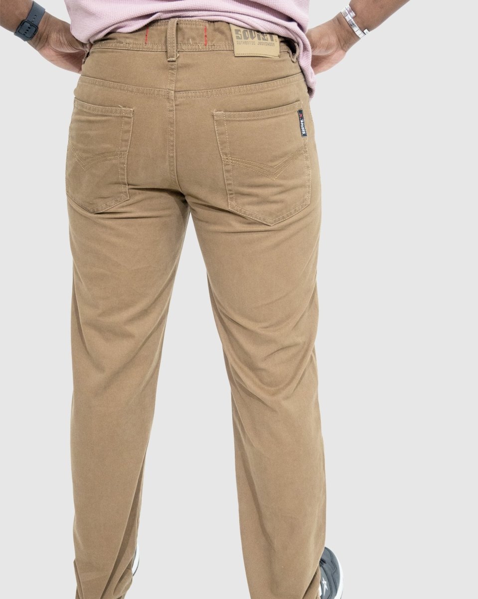 SOVIET Voyager 2 No5 Tobacco men's jeans in a classic denim style, featuring a modern fit and detailed stitching.