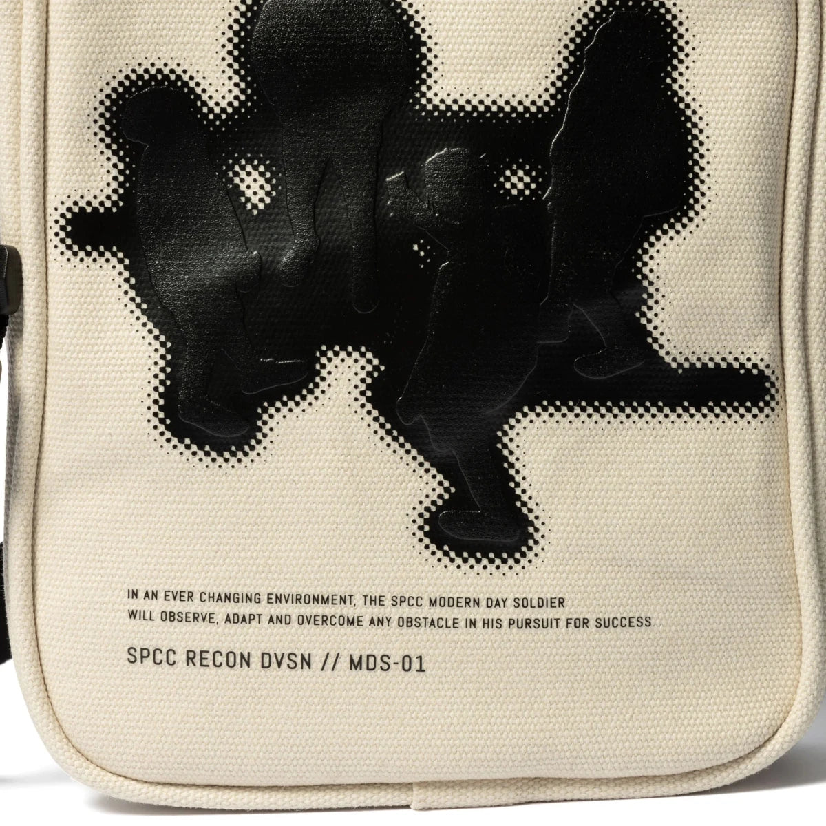 SPCC Dune Force Hip Bag for men in off-white, stylish luggage accessory with adjustable strap and multiple compartments.