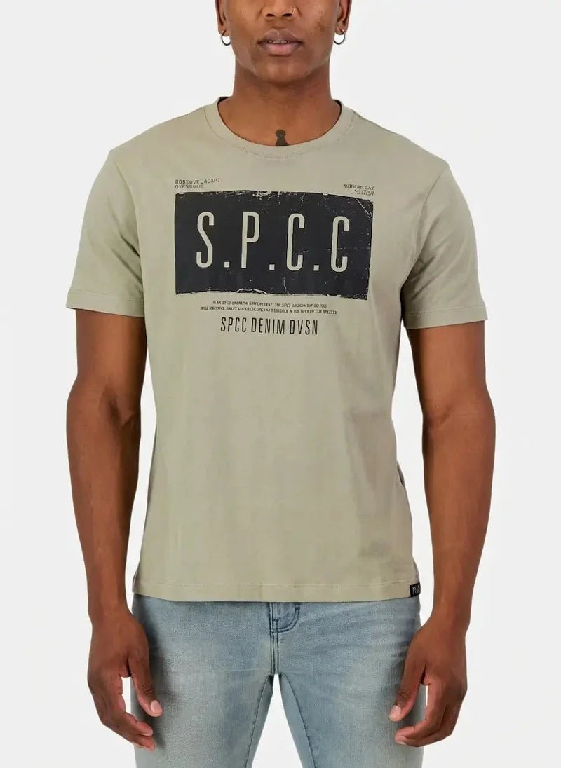 SPCC Elias Tee in mid grey, men's t-shirt with crew neck and short sleeves, casual and comfortable everyday wear.
