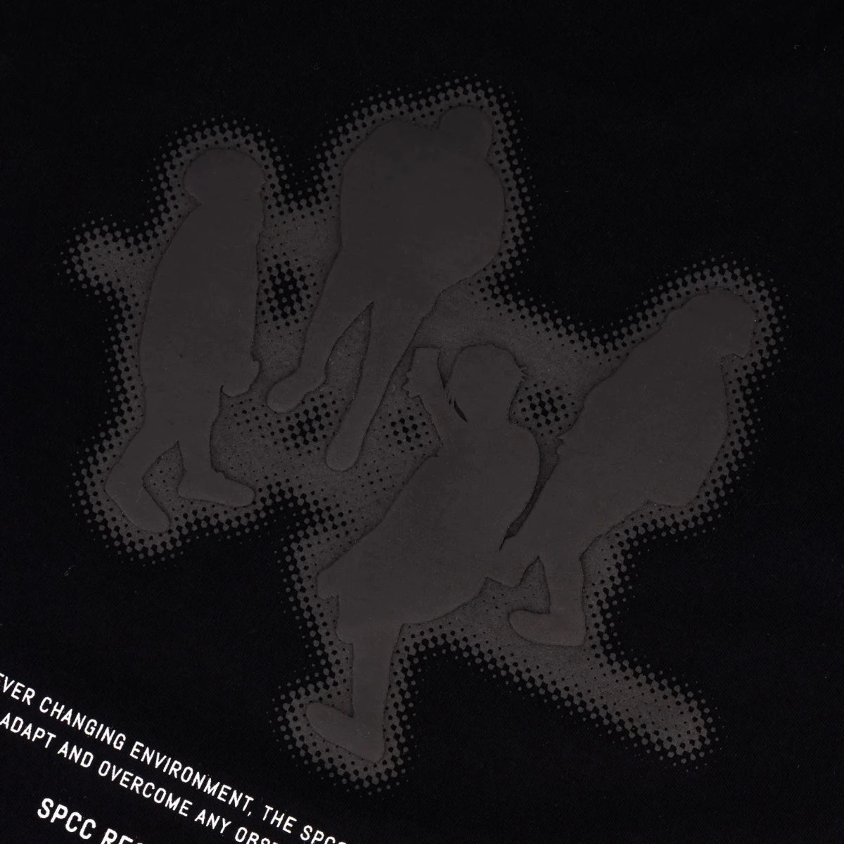 Black SPCC Recon Berrett T-shirt for men, featuring a classic fit and bold branding, displayed on a plain background.