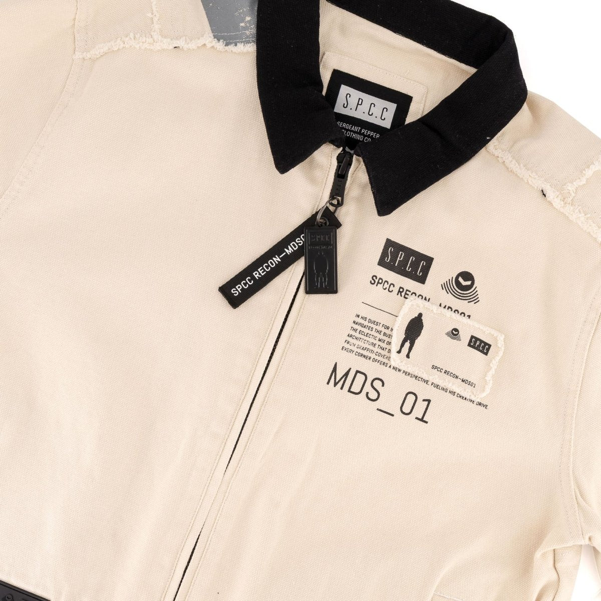 Men's SPCC Recon Dune Force Jacket in off-white, featuring a stylish design with a high collar and zip closure.