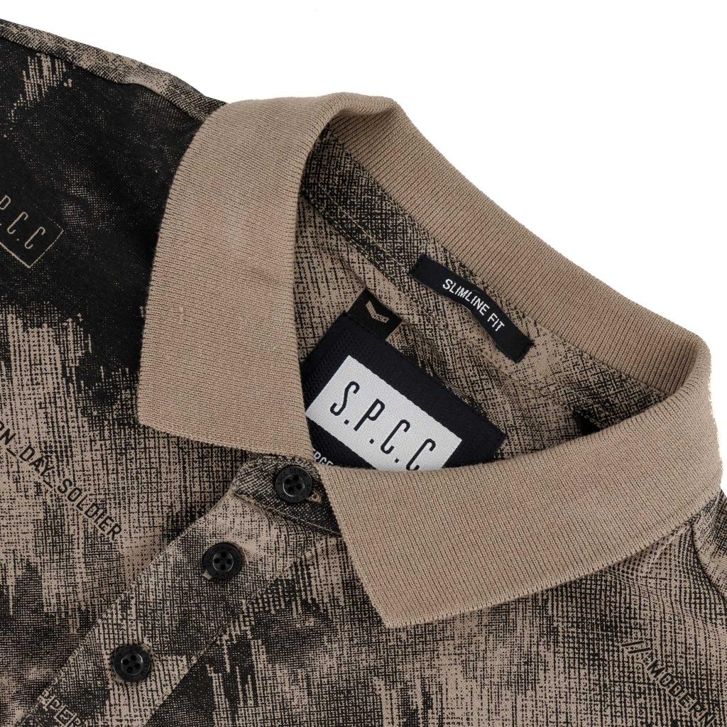 Men's SPCC Ronan Golfer in stone color, featuring a casual fit and classic design, ideal for stylish outdoor wear.