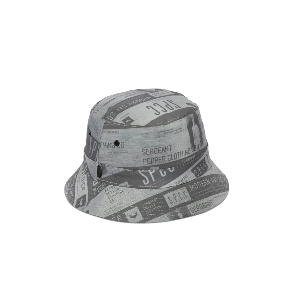 Black SPCC Rowan bucket hat for men, casual headwear with a wide brim and relaxed fit, made from durable fabric.