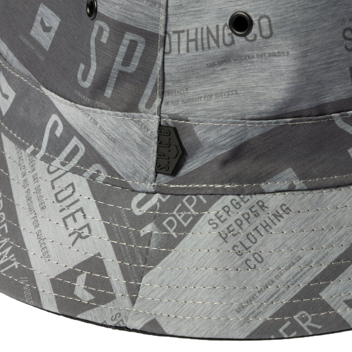 Black SPCC Rowan bucket hat for men, stylish headwear with a casual fit and wide brim, perfect for summer outings.