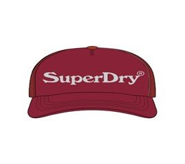 Superdry Vintage Brand Mark Trucker Cap Dark Red - Shazem - UNISEX HEADWEAR - SUPERDRY