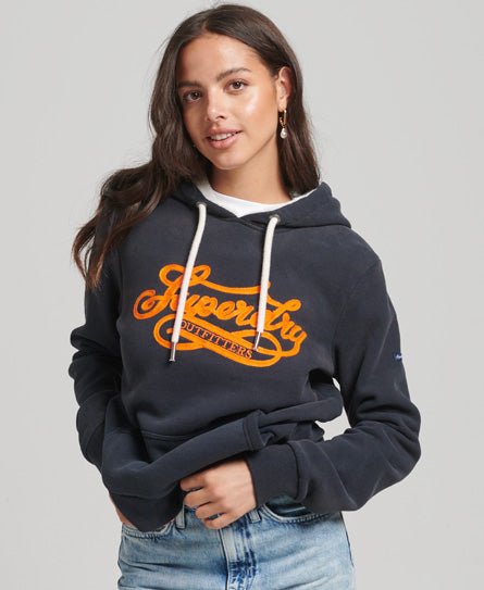 Superdry Vintage Pride & Craft Hood Eclipse Navy - Shazem - WOMENS HOODYS - SUPERDRY