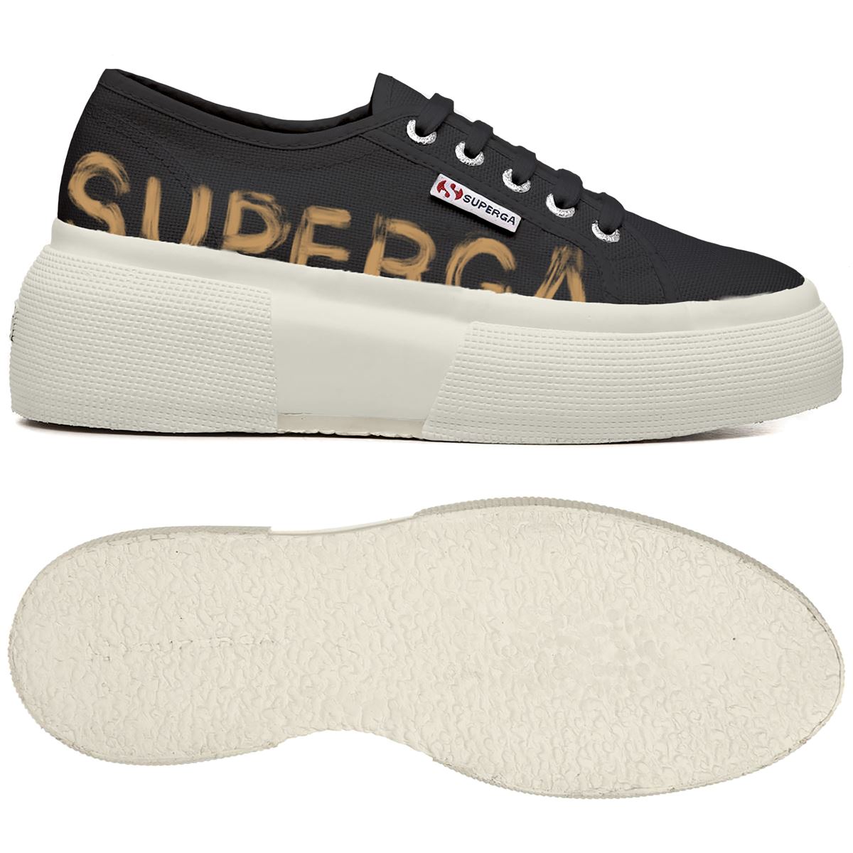 SUPERGA FX 2287 BUBBLE PAINT LETT BLACK - Shazem