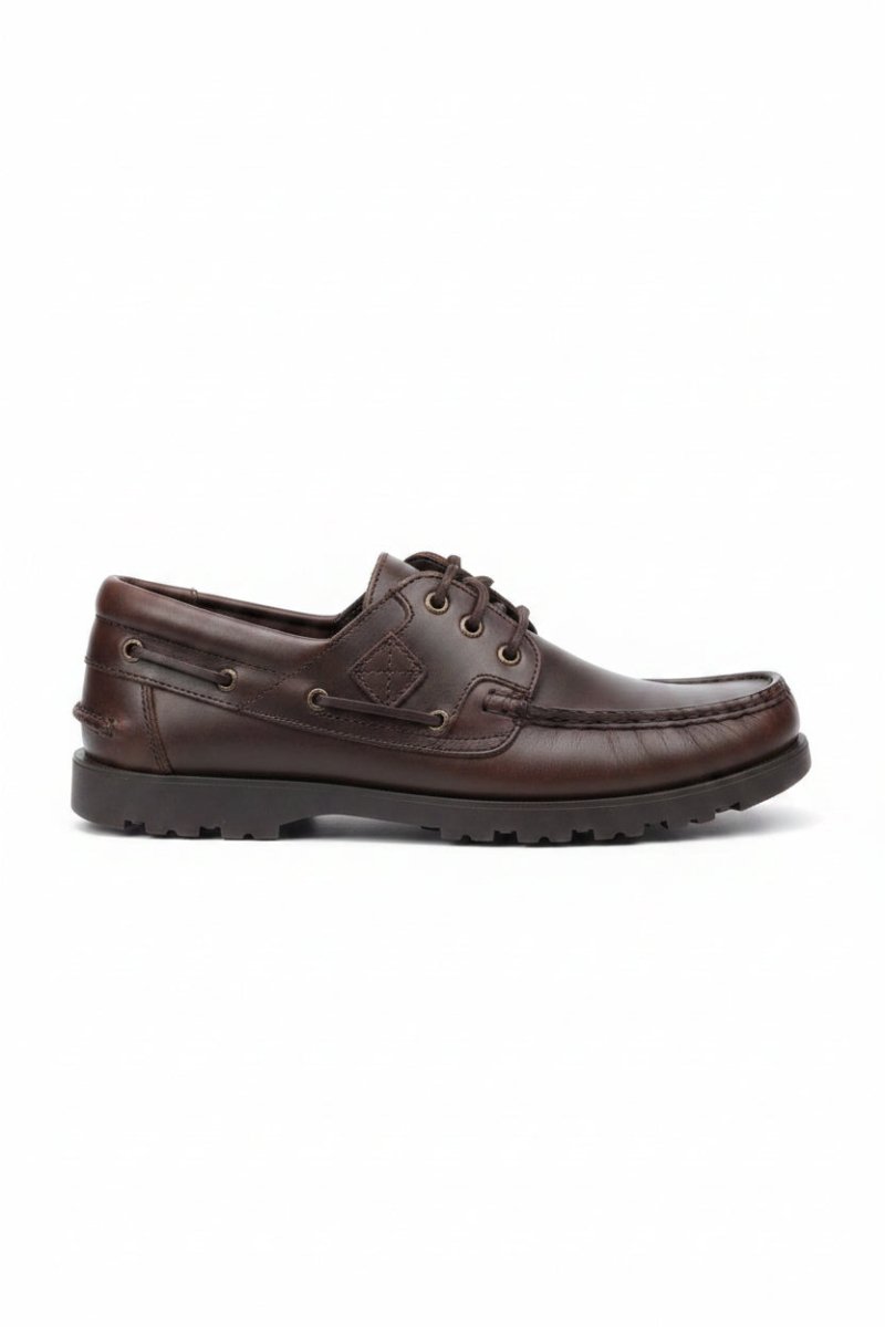 Tego Casual Leather Lace-Up Shoe Brown (K014) - Shazem - MENS CASUAL FOOTWEAR - TEGO