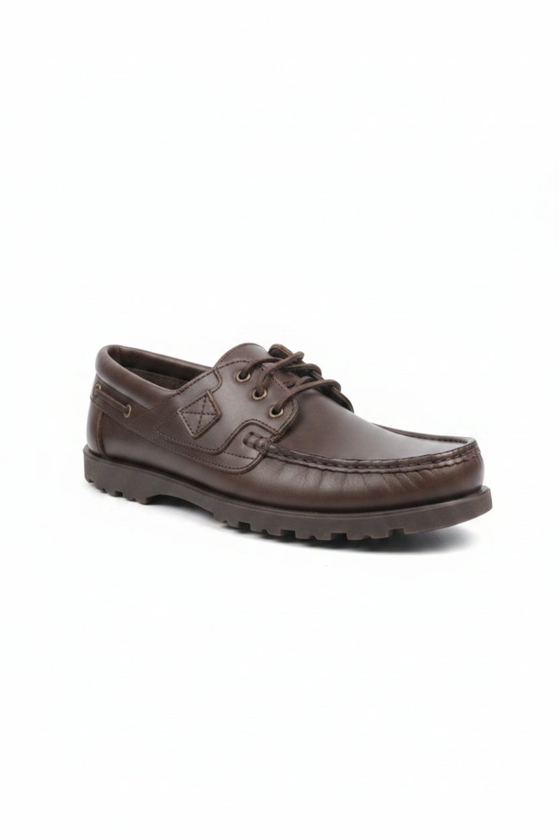 Tego Casual Leather Lace-Up Shoe Brown (K014) - Shazem - MENS CASUAL FOOTWEAR - TEGO
