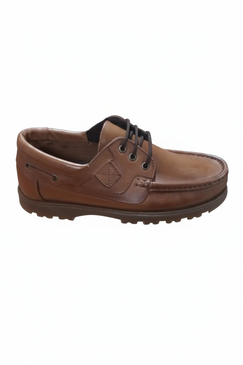 Tego Casual Leather Lace-Up Shoe Tan (K014) - Shazem - MENS CASUAL FOOTWEAR - TEGO