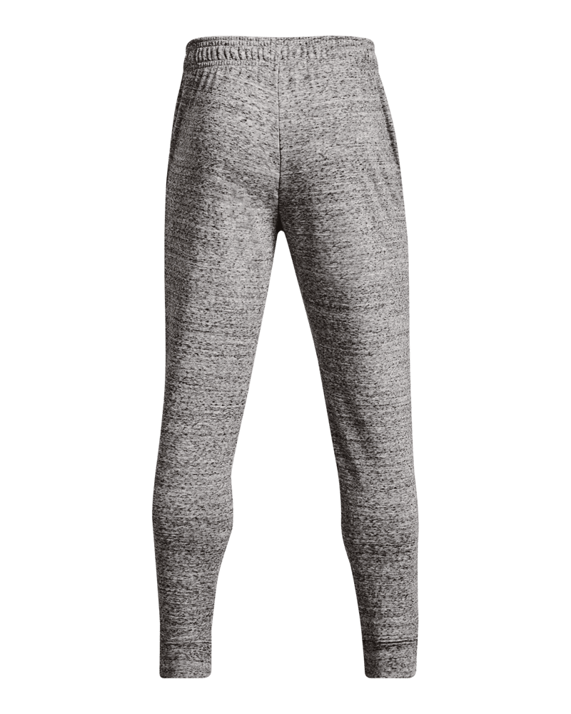 Men's grey Under Armour Rival Terry Joggers, casual athletic joggers with relaxed fit and soft terry fabric.